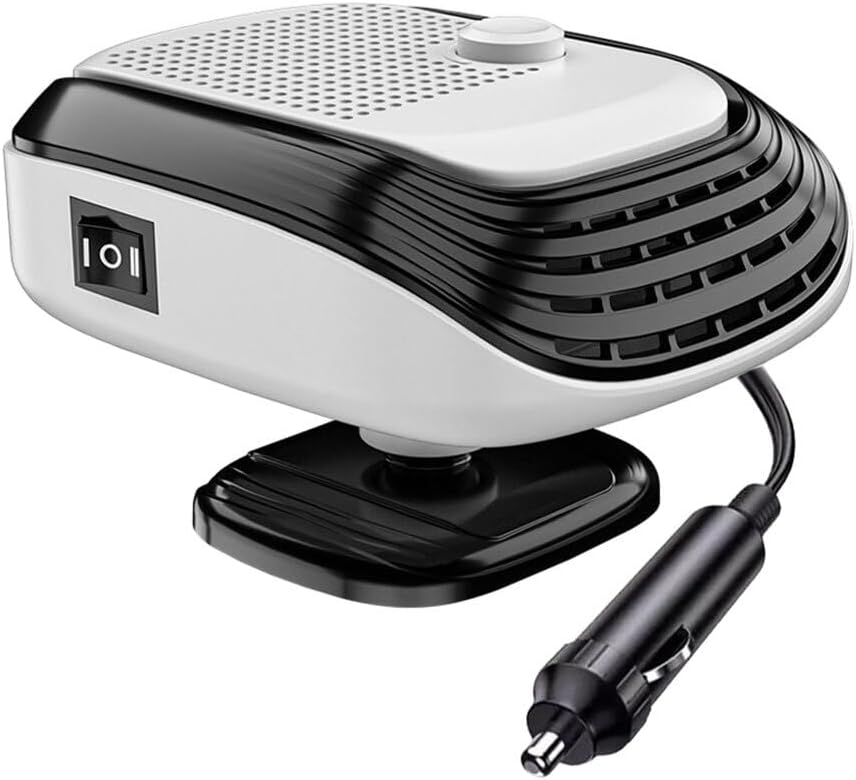 Car Heater Cigarette Lighter 2-in-1 Heating and Cooling Defrost Fan Compact Vehicle Warmer