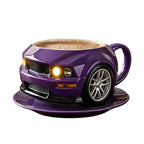 Car-Shaped 3D Coffee Mug Resin and Stainless Steel Novelty Cup for Car Enthusiasts Home Office Gift
