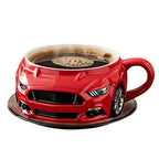 Car-Shaped 3D Coffee Mug Resin and Stainless Steel Novelty Cup for Car Enthusiasts Home Office Gift
