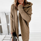 Women's Hooded Knit Cardigan Oversized Cozy Soft Warm Layering Sweater