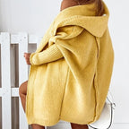 Women's Hooded Knit Cardigan Oversized Cozy Soft Warm Layering Sweater