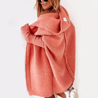 Women's Hooded Knit Cardigan Oversized Cozy Soft Warm Layering Sweater