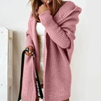 Women's Hooded Knit Cardigan Oversized Cozy Soft Warm Layering Sweater