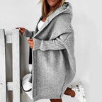 Women's Hooded Knit Cardigan Oversized Cozy Soft Warm Layering Sweater