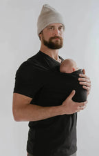 Baby Sling Shirt Cotton Blend Hands-Free Baby Carrier Nursing Top Black Gray Green