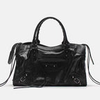 Casual Handbag with Zippers Spacious Interior Multiple Pockets Removable Strap Shoulder and Crossbody Bag