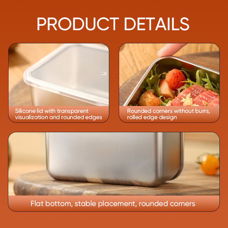 Stainless Steel Food Storage Containers Set 3/6 Pcs Durable Reusable Eco-Friendly Dishwasher Safe
