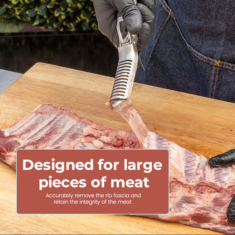 Rib Membrane Remover Tool Stainless Steel Ergonomic Handle Meat Prep for Ribs and Large Cuts