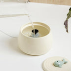 Ceramic Cat Water Fountain 1.3L with Dual Filtration Quiet USB-Powered Pet Hydration Fountain