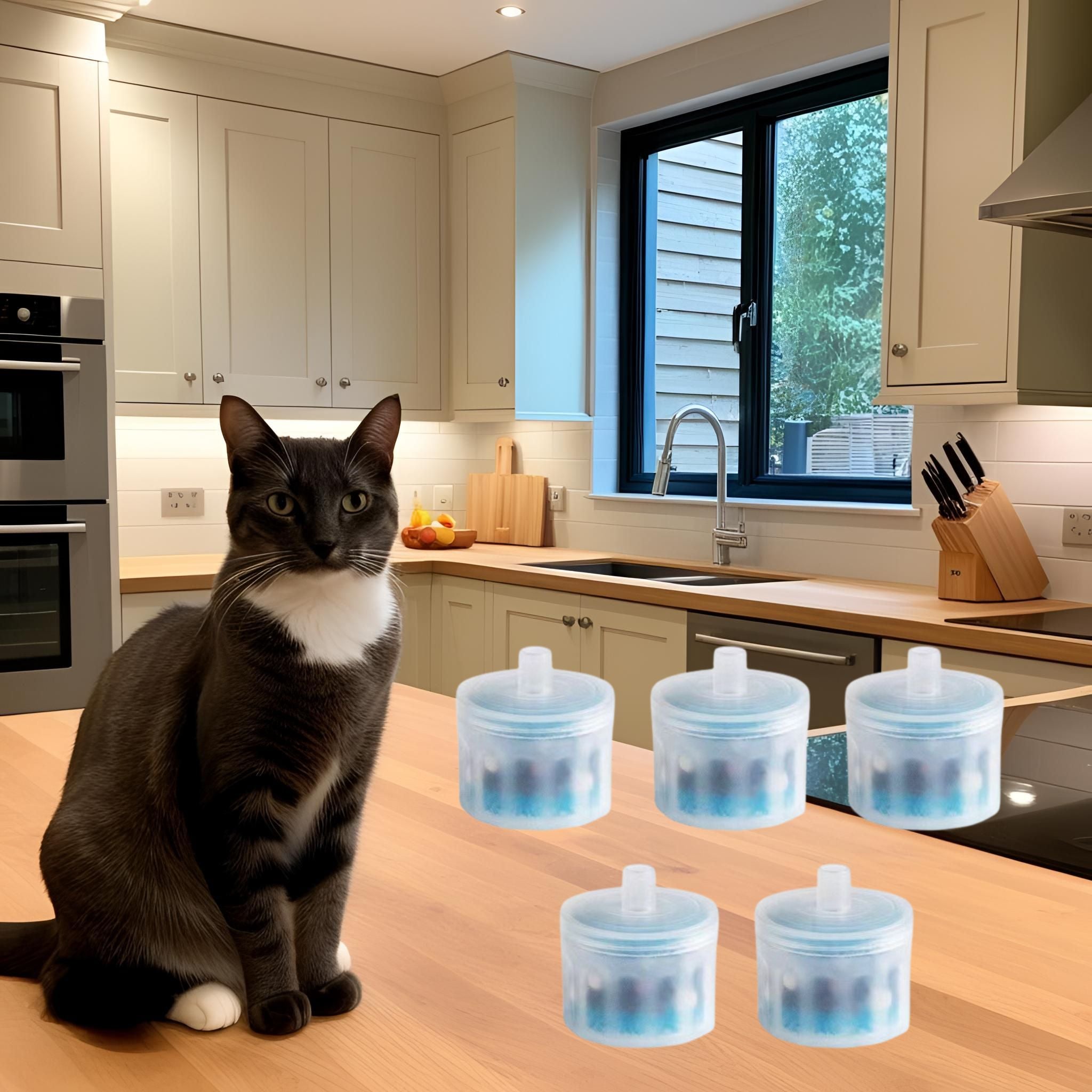 Ceramic Cat Water Fountain 1.3L with Dual Filtration Quiet USB-Powered Pet Hydration Fountain