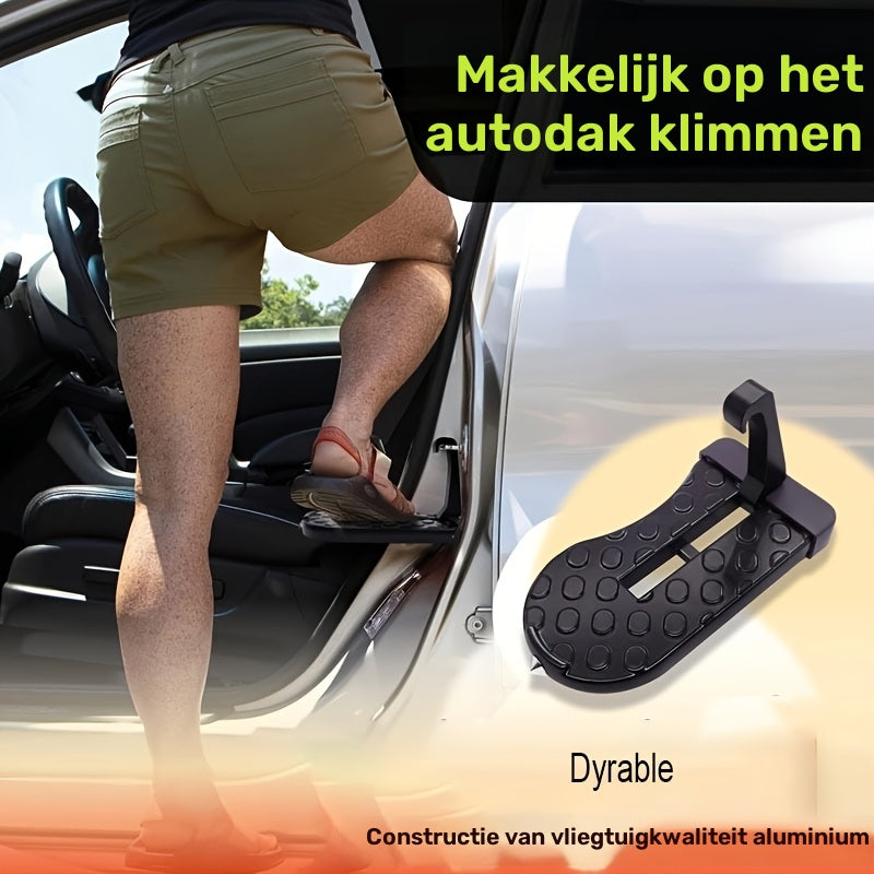 Car Door Step Aluminum Alloy Foldable Hook for Roof Access Non-Slip Surface