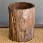Handmade Wooden Pen Holder Natural Solid Wood Desk Organizer Rustic Office Accessory