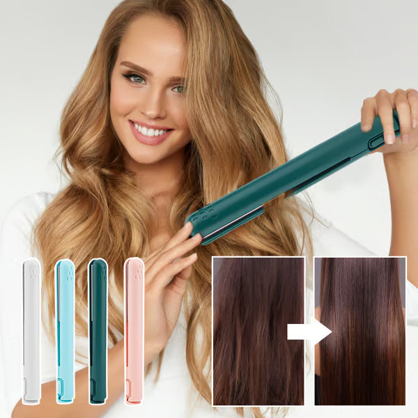 CharmCurl Portable USB-Powered Hair Straightener and Curler with Ceramic Plates and Adjustable Heat