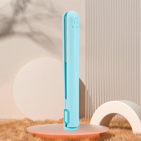 CharmCurl Portable USB-Powered Hair Straightener and Curler with Ceramic Plates and Adjustable Heat