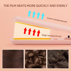 CharmCurl Portable USB-Powered Hair Straightener and Curler with Ceramic Plates and Adjustable Heat