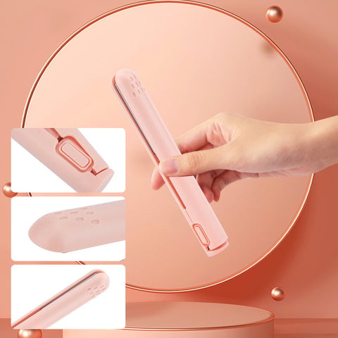 CharmCurl Portable USB-Powered Hair Straightener and Curler with Ceramic Plates and Adjustable Heat