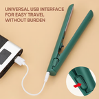 CharmCurl Portable USB-Powered Hair Straightener and Curler with Ceramic Plates and Adjustable Heat
