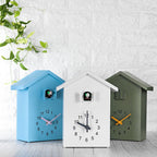 JoyCoo Classic Cuckoo Wall Clock Battery Operated ABS Material Blue White Green 20x25 cm