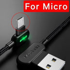 Indestructible Charging Cable Universal USB Rapid Charge Durable Flexible 90-Degree Angle