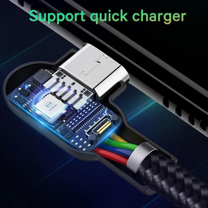 Indestructible Charging Cable Universal USB Rapid Charge Durable Flexible 90-Degree Angle