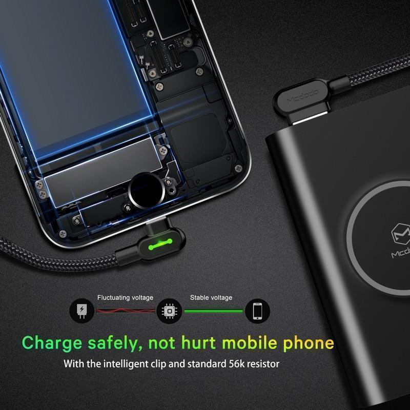 Indestructible Charging Cable Universal USB Rapid Charge Durable Flexible 90-Degree Angle