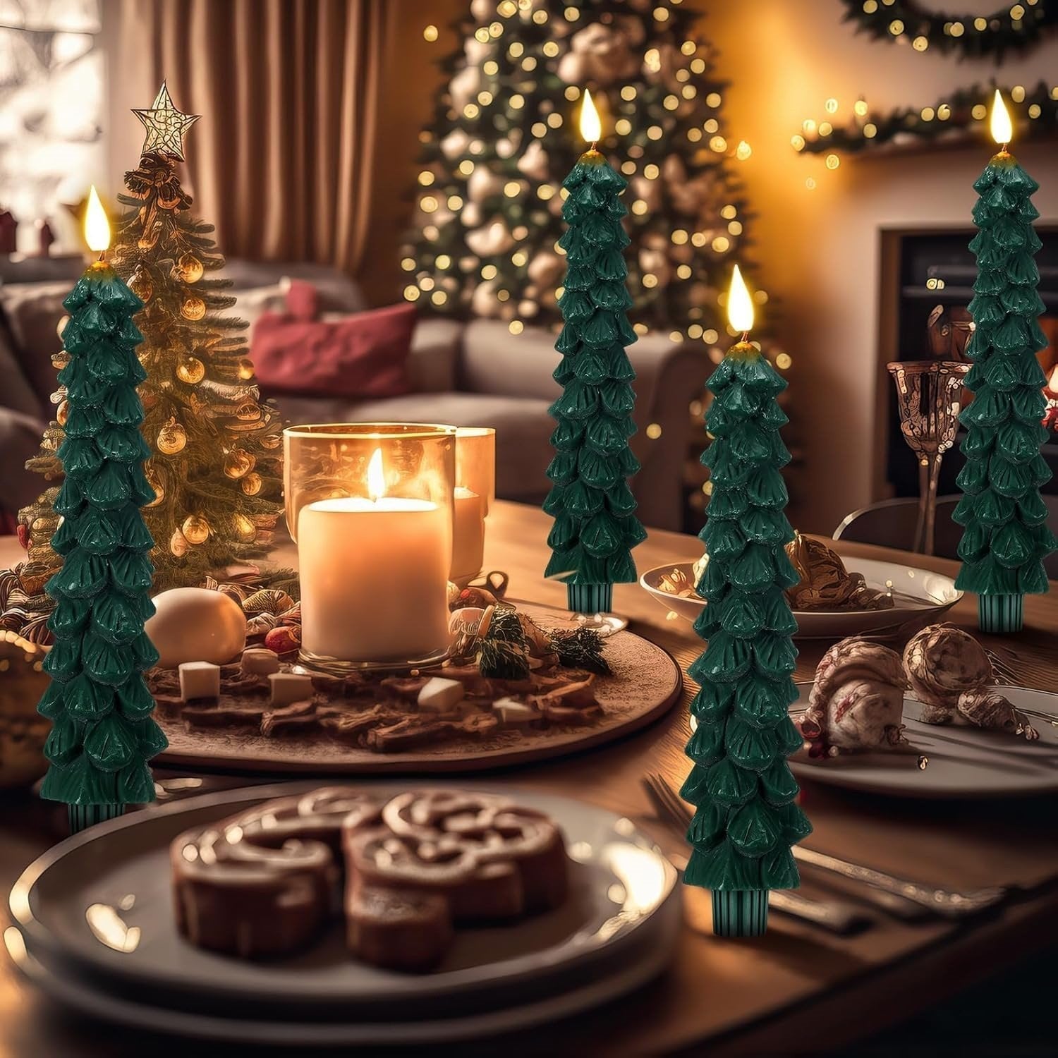 Christmas Tree LED Candle Light Decorative Christmas Music-Style Candle with Warm Glow