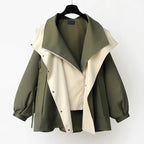 Clara Women's Waterproof 3-in-1 Reversible Windbreaker Jacket Nylon Cotton Blend