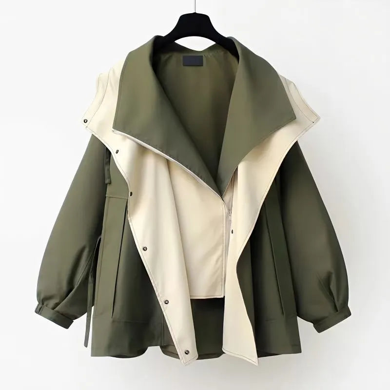 Clara Women's Waterproof 3-in-1 Reversible Windbreaker Jacket Nylon Cotton Blend