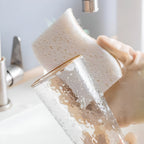 Natural Coconut Fiber Dish Sponge Eco-Friendly Wood Pulp Scrubber Non-Scratch Fast-Drying 4.3x2.7 Inch