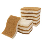 Natural Coconut Fiber Dish Sponge Eco-Friendly Wood Pulp Scrubber Non-Scratch Fast-Drying 4.3x2.7 Inch