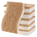 Natural Coconut Fiber Dish Sponge Eco-Friendly Wood Pulp Scrubber Non-Scratch Fast-Drying 4.3x2.7 Inch