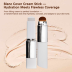 Adaptive Cover Cream Stick Color-Changing Foundation Concealer Highlighter with Hydrating Skincare and Integrated Blending Brush