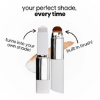 Adaptive Cover Cream Stick Color-Changing Foundation Concealer Highlighter with Hydrating Skincare and Integrated Blending Brush