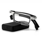 Compact Folding Reading Glasses Metal Frame Portable Pocket-Sized Eyewear with Protective Case