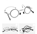 Compact Folding Reading Glasses Metal Frame Portable Pocket-Sized Eyewear with Protective Case