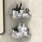 Corner Shower Caddy with Suction Cups Two-Tier Waterproof Bathroom Shelf Organizer