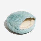Semi-Open Cotton Pet Bed Soft Plush Nest with Non-Slip Base for Cats and Small Pets