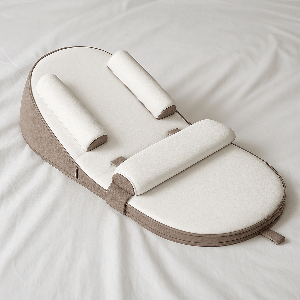 CozyCradle Newborn Side Sleeper Pillow with Anti-Reflux Incline Hypoallergenic Foam