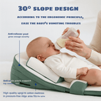 CozyCradle Newborn Side Sleeper Pillow with Anti-Reflux Incline Hypoallergenic Foam