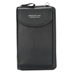 Crossbody Handbag Synthetic Leather Spacious Zip Pockets Elegant Fashionable Everyday Bag