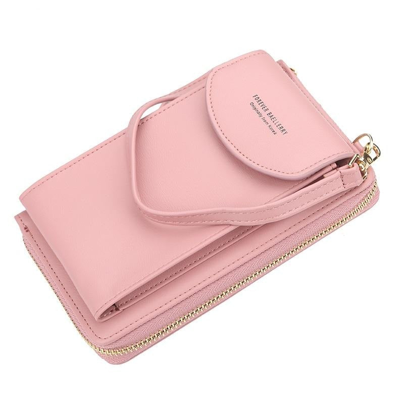 Crossbody Handbag Synthetic Leather Spacious Zip Pockets Elegant Fashionable Everyday Bag
