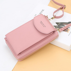 Crossbody Handbag Synthetic Leather Spacious Zip Pockets Elegant Fashionable Everyday Bag