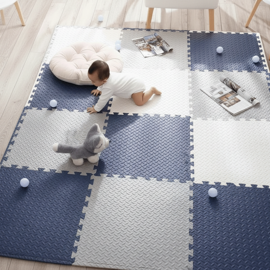 Cushioplay Baby Play Mat 12-Piece Soft Foam Puzzle Mat 120x90 cm Non-Toxic Safe Crawling Mat
