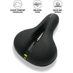 BicycleComfort Pro Ergonomic Bicycle Saddle Pain-Free Orthopedic Seat with Reflective Strip and Water-Resistant Synthetic Leather
