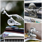 Road Runner Hood Ornament Chrome Plated Car Decorative Mascot 4x4 Inches Lead-Free Tin