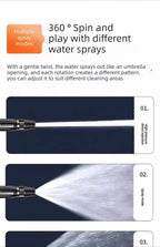 Garden Hose Power Nozzle Stainless Steel Dual Spray Jet and Fan Water Hose Attachment