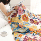 Reversible Cotton Quilt Lightweight Summer Blanket Jacquard Design Full Queen Sizes