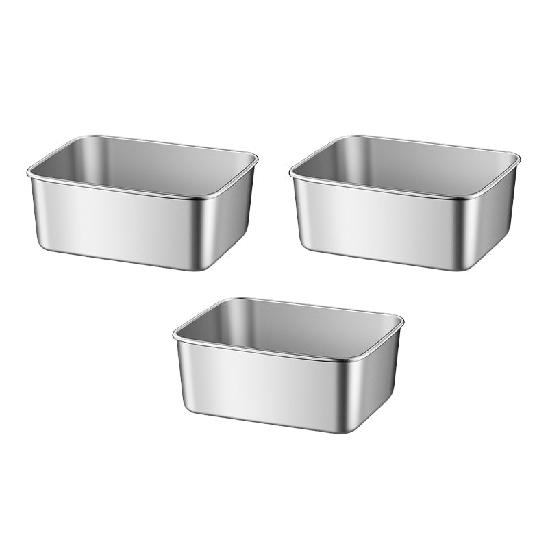 Stainless Steel Food Storage Containers Set 3/6 Pcs Durable Reusable Eco-Friendly Dishwasher Safe