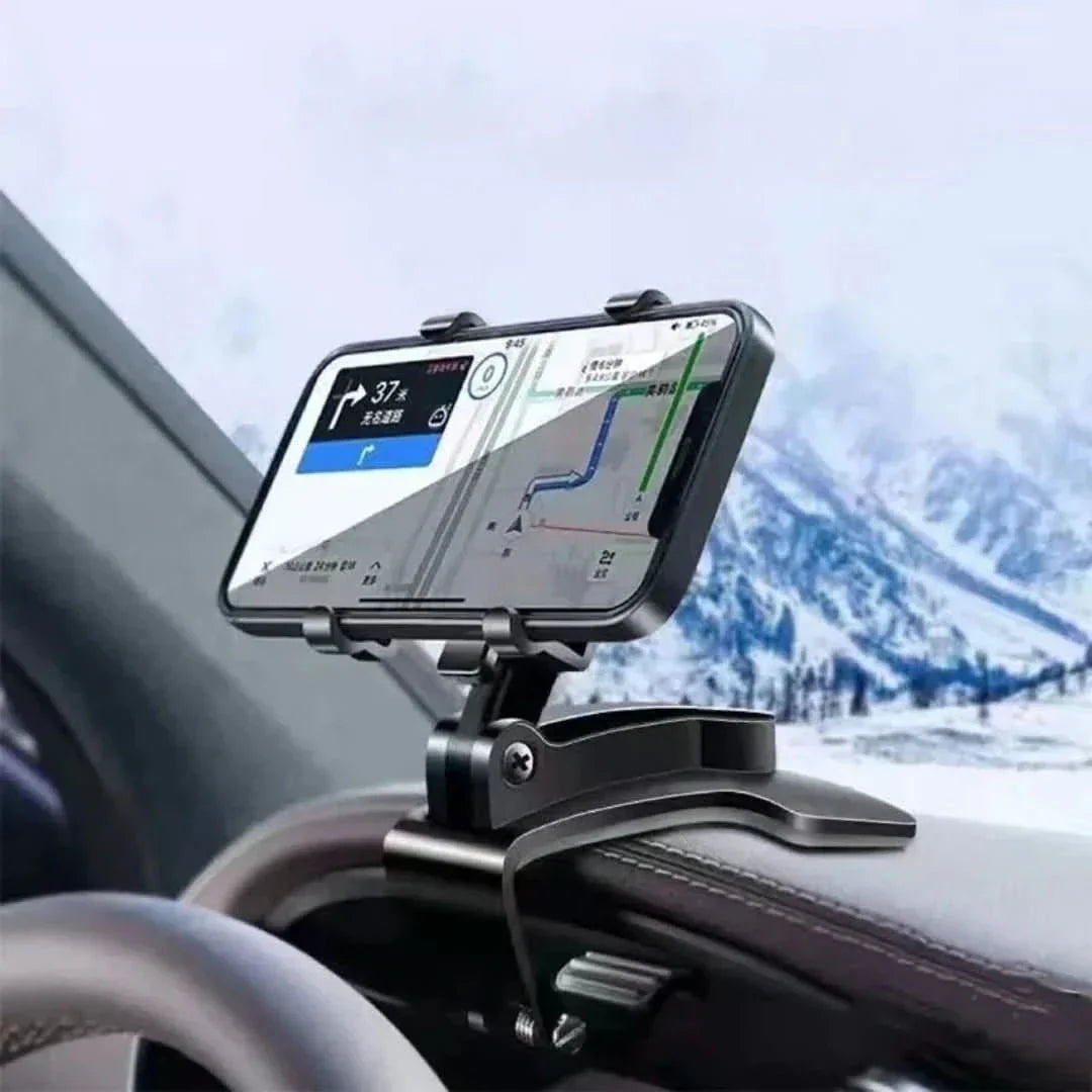 Universal Rotatable Phone Holder for Car Dashboard Adjustable Hands-Free Navigation Mount Black