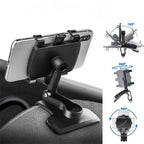 Universal Rotatable Phone Holder for Car Dashboard Adjustable Hands-Free Navigation Mount Black